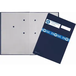 Pagna Unterschriftsmappe 20 Fächer Leinen blau