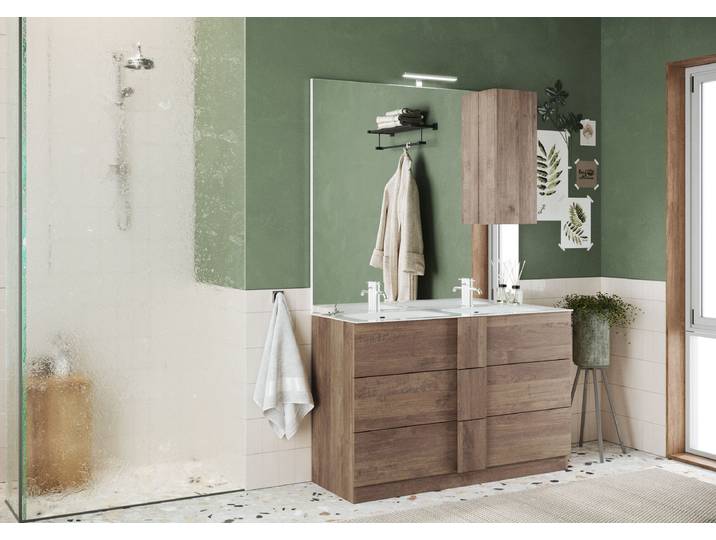 Doppelwaschtisch Jupiter stehend 120 cm 122 x 86 x 47cm Braun