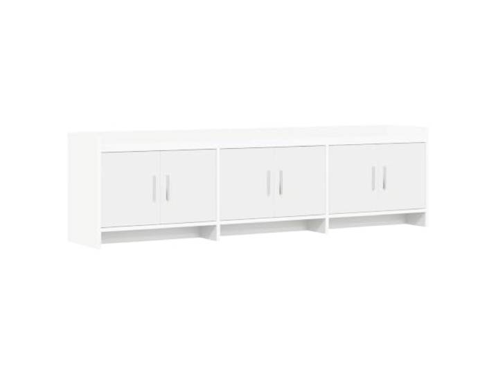 hliofuir TV Lowboard 168x33x47 cm TV-Schrank Weiß mit 6 Türen Stylische Medien-Anrichte aus Holzwerkstoff mit 6 Türen und Metallgriffen für Wohnzimmer, Flur oder Schlafzimmer.