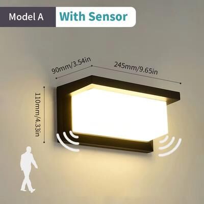 Inspired Finds AuroGuard Waterproof LED Outdoor Wall Light With Motion Sensor model A With Sensor warm White 30w