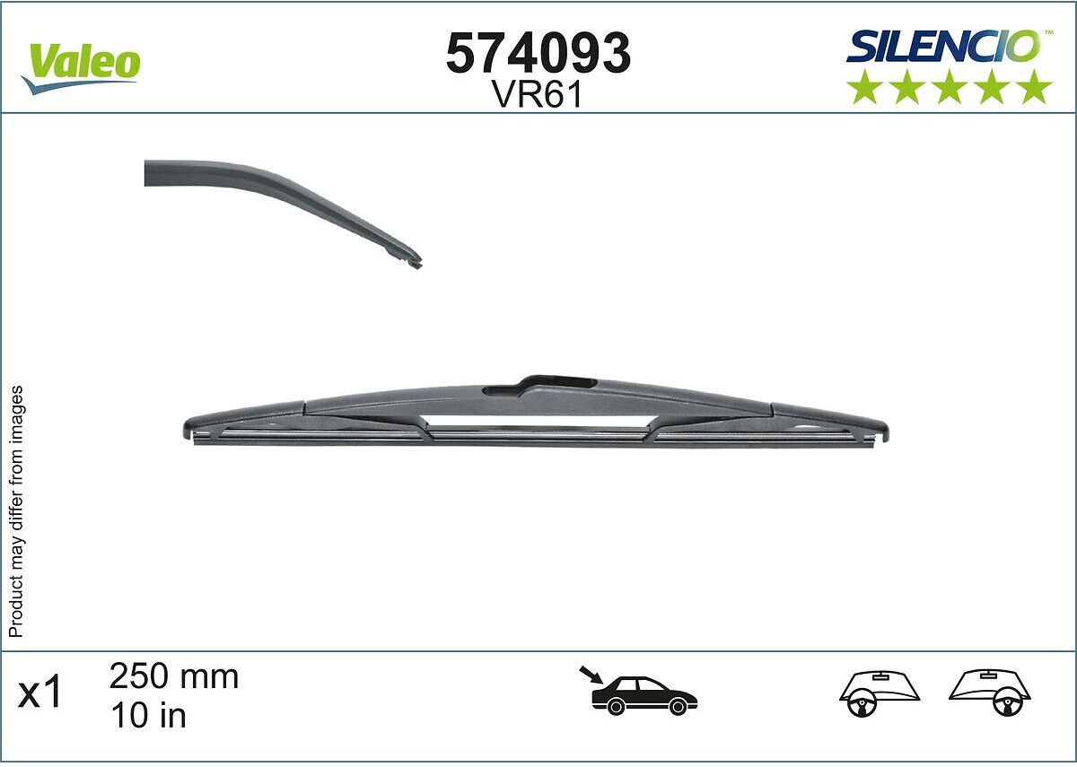 Wischblatt VALEO Silencio 574093, 250mm, Hinten, 1 Stück