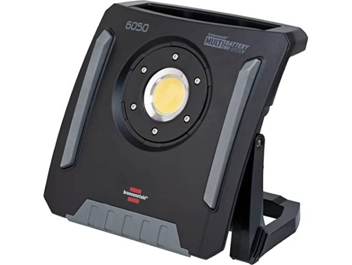 Brennenstuhl Professional Multi Battery Projecteur de chantier LED 6050 MH portable hybride/Projecteur LED (60W\, 6200lm\, IK08\, IP65\, compatible avec batterie 18V de 10 fabricants\, 5m H07RN-F)