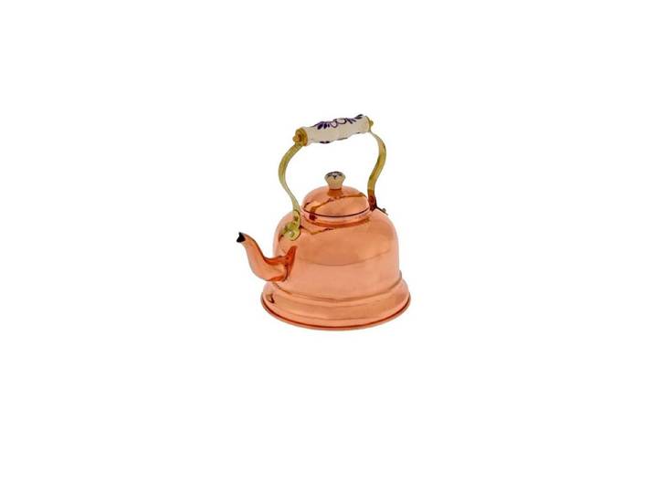 ich-zapfe Wasserkessel Wasserkessel, Teekessel - aus Kupfer, mit Porzellanhenkel, 1,5L