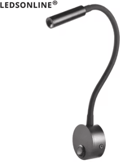 Inspire Curations 3W Flexible LED Bedside Reading Wall Light new Black warm White 3000k