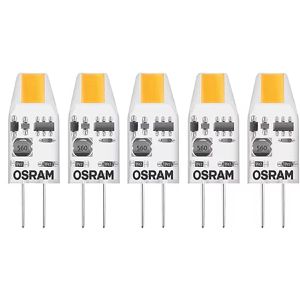 OSRAM LED-Lampe Base Pin Micro, G4, 1W ersetzt 10W, warmweiß, 5 Stück