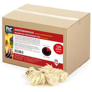 Höfer-Chemie Grillanzünder Flamibol, Öko, Holzwolle & Wachs, 7-8 Min. Brenndauer, 100 Stück