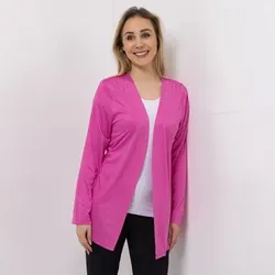 JERYMOOD HOMEWEAR Longcardigan, 1/1-Arm Mikrofaser Seitennahtschlitze Strassdetails