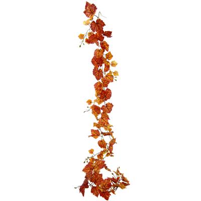 Kunstranke I.GE.A. "Weinblatt", gelb (gelb, orange), B:16cm H:180cm L:8cm, Obermaterial: 95% Polyester, 5% Kunststoff, Kunstpflanzen, Künstliche Weinranke, Wanddekoration