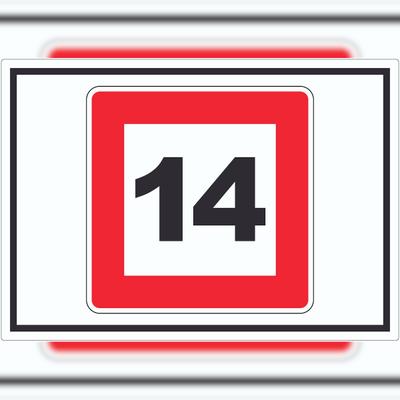 HB-Druck Höchstgeschwindigkeit 14 kmh nicht zu überschreiten Aufkleber mit Symbol A7 (74x105mm)