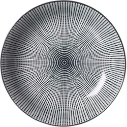 6er-Set Ritzenhoff & Breker Suppenteller Takeo Stripes Ø 20,5 cm Porzellan Schwarz