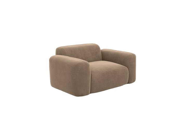 Design Loungesessel „Aras“ mit Samtbezug Samtbezug Braun BLOOMINGLOFT Collection