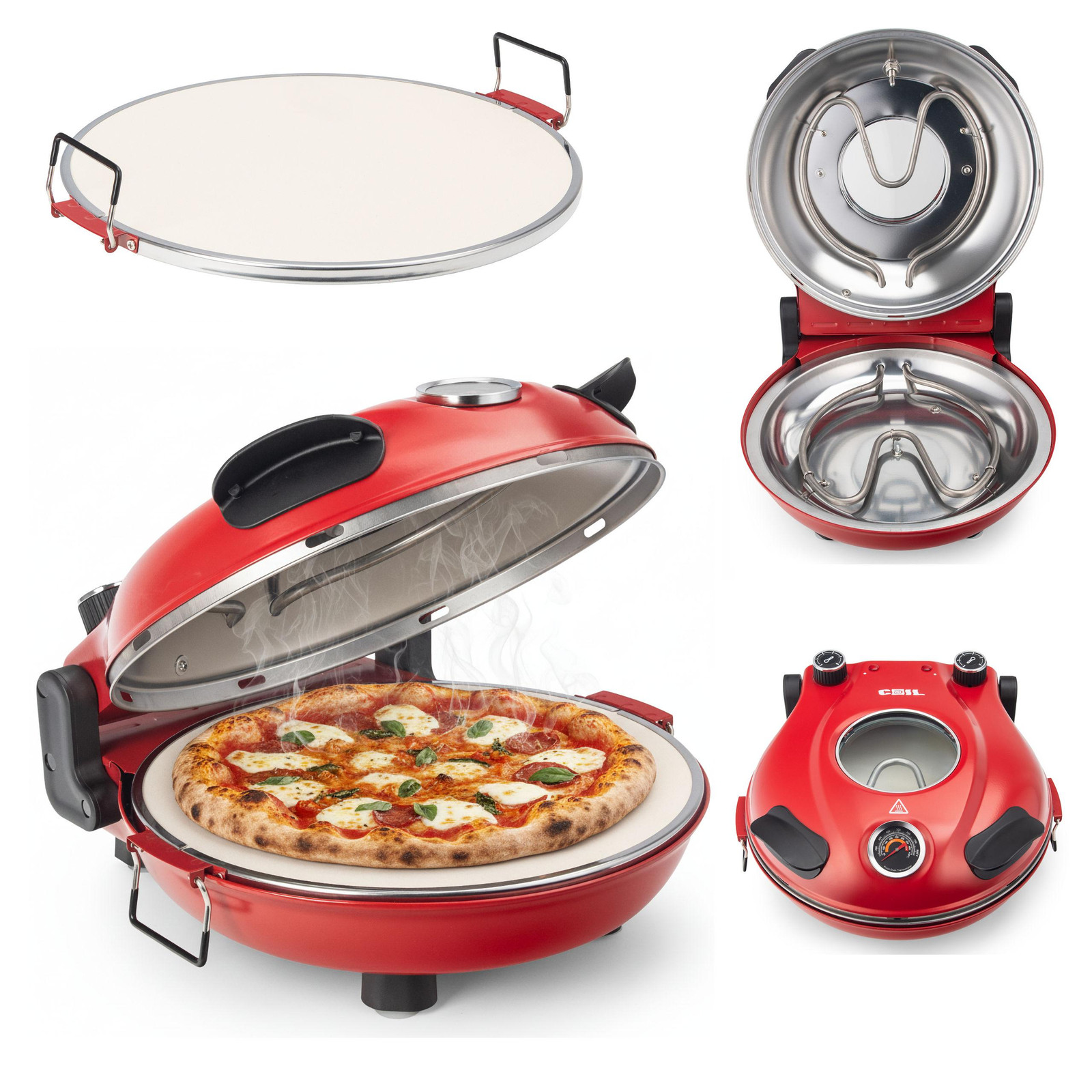 COIL Pizzoven met steenbodem, 1200W, Steen diameter: 31 cm