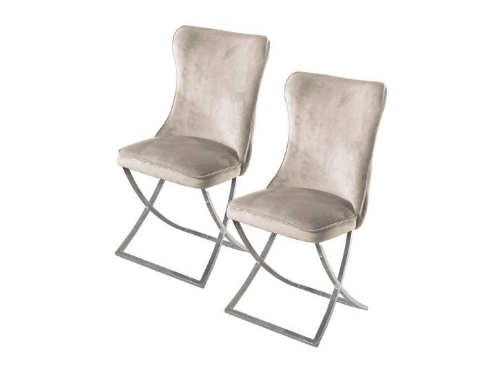 Trendige Esszimmer-Stühle, 2er-Set, Creme