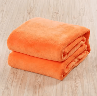 Inspire Curations Solid Color Flannel Bed And Sofa Blanket orange 200x230cm