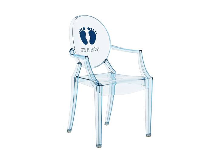 KARTELL KIDS chaise pour enfants LOU LOU GHOST (Bleu / It's a boy - Polycarbonate coloré dans la masse)