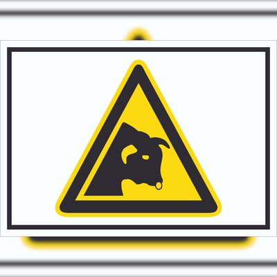 HB-Druck Achtung Stier Symbol A6 (105x148mm) Schild