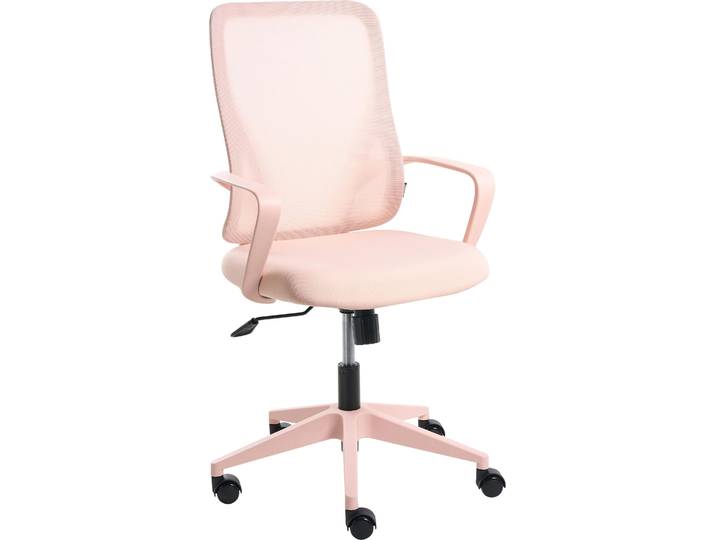 BELIANI Bürostuhl Pastellrosa aus Mesh Stoff Höhenverstellbar Drehbar Wipp Funktion Modernes Design Schreibtischstuhl Drehstuhl für Home Office Büro