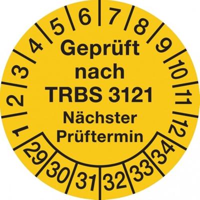 König Werbeanlagen Dreifke® Prüfplakette, TRBS 3121 Nächster Prüftermin, Jahresfarb - 30 mm Folie selbstklebend