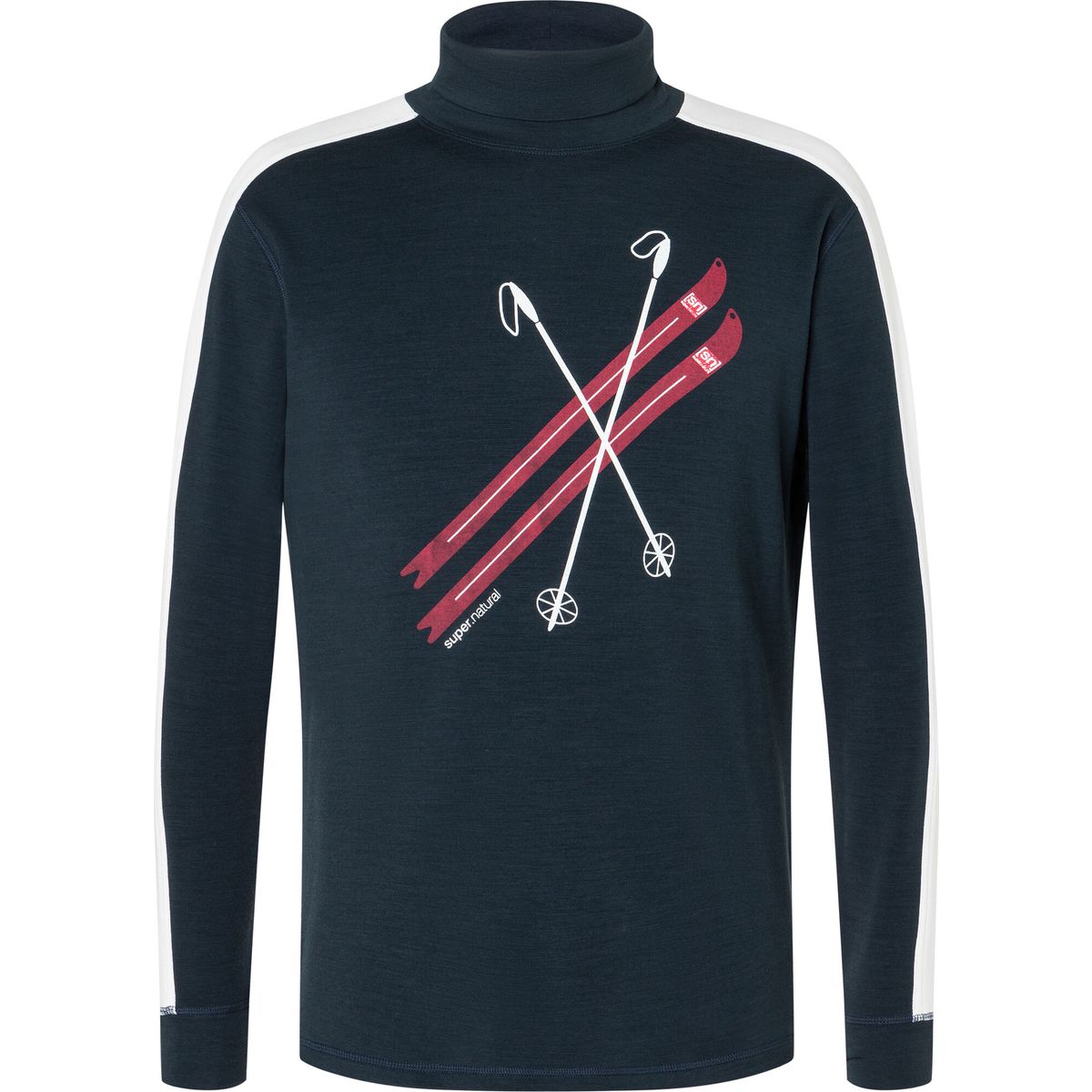 Super.Natural M Kryssede Ski Roll Neck blueberry/fresh white/high risk red (38C) M SNM02134038CM