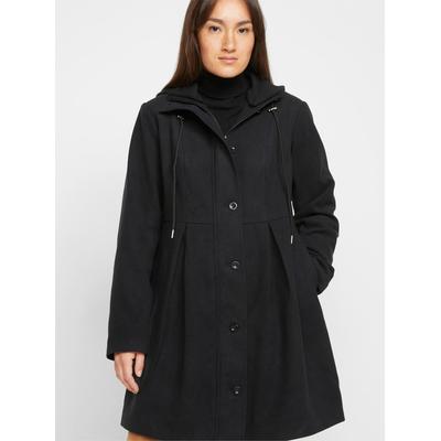 Kurzmantel INSPIRATIONEN, Damen, Gr. 40, schwarz, 100% Polyester, unifarben, unifarben mit Farbeinsatz, unifarben mit Farbeinsätzen, Mäntel Kurzmantel