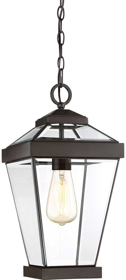 Dakota Fields Guilbert Outdoor Hanging Lantern Bronze;Powder Coated Finish 41.3cm H x 20.3cm W