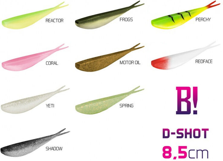 Delphin Leurre BOMB! D-SHOT / par 5 8,5cm/Reactor Lime, Brown, Green, Gray 8,5cm/Reactor