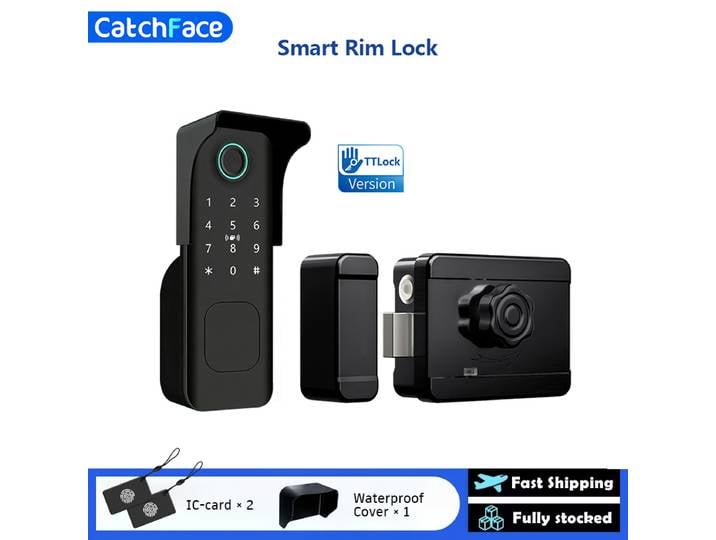 Nouvelle serrure électrique à empreinte digitale TTLock, application, serrure extérieure, télécommande, économie d'énergie, résistante à la chaleur, serrure de porte intelligente, code, clé
