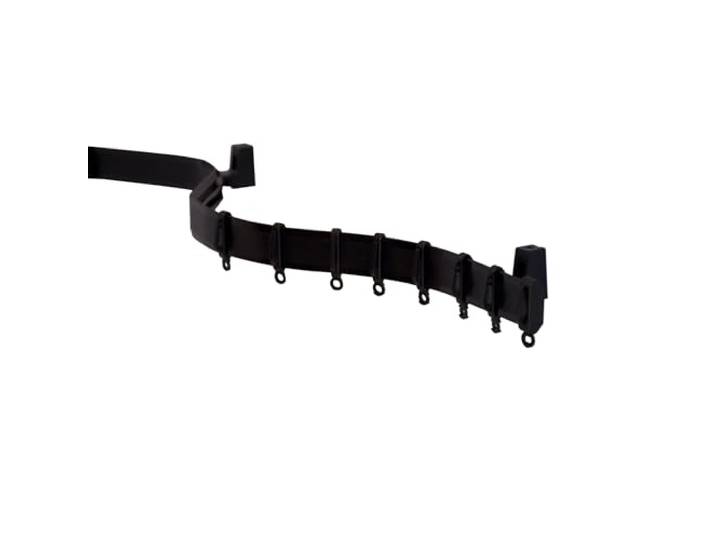 GARDINIA Vorhangschienen-Set Flexline, Kunststoff, Schwarz, 350 cm