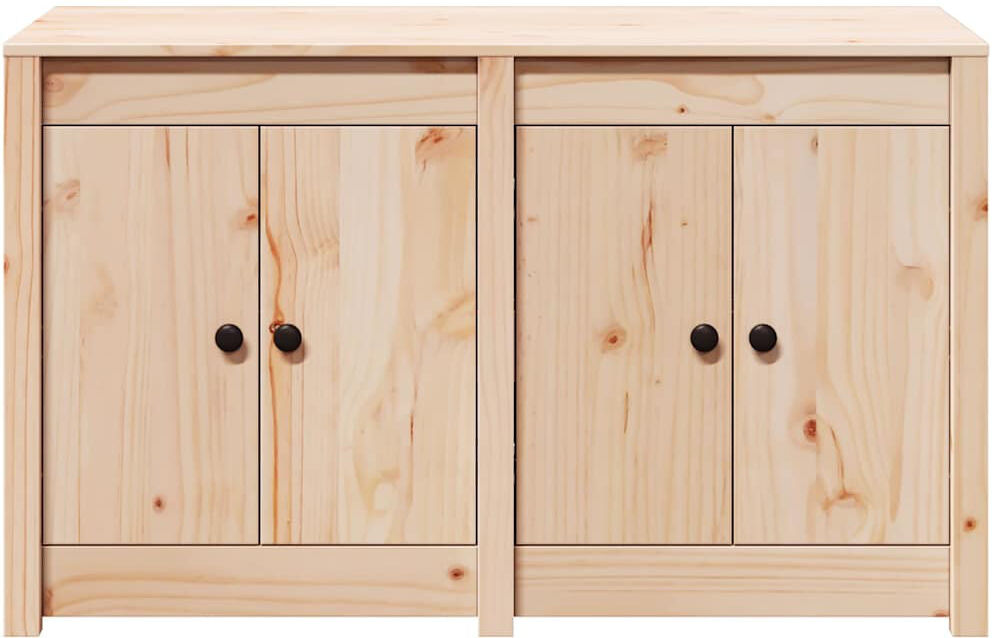 Vidaxl Kitchen Cabinet White 106 X 55 X 64 Cm Solid Pine Wood Brown 106cm W X 64cm H X 55cm D