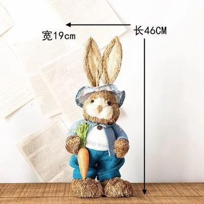 Uplift Picks Straw Woven Bunny Decoration Easter Rabbit Garden And Home Ornament 03