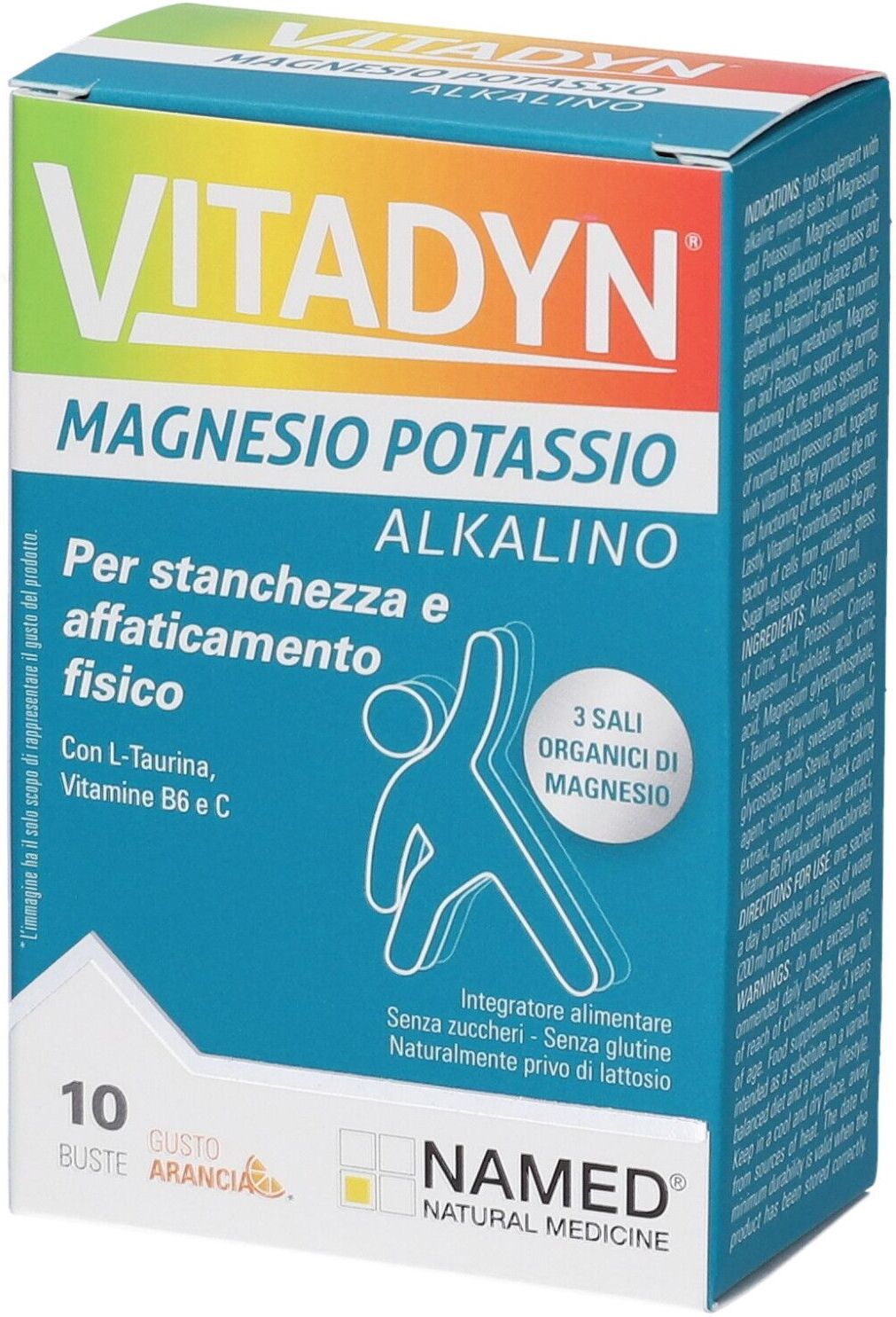 NAMED Srl Vitadyn Magnesio Potassio Alkalino Gusto Arancia, 10 bustine
