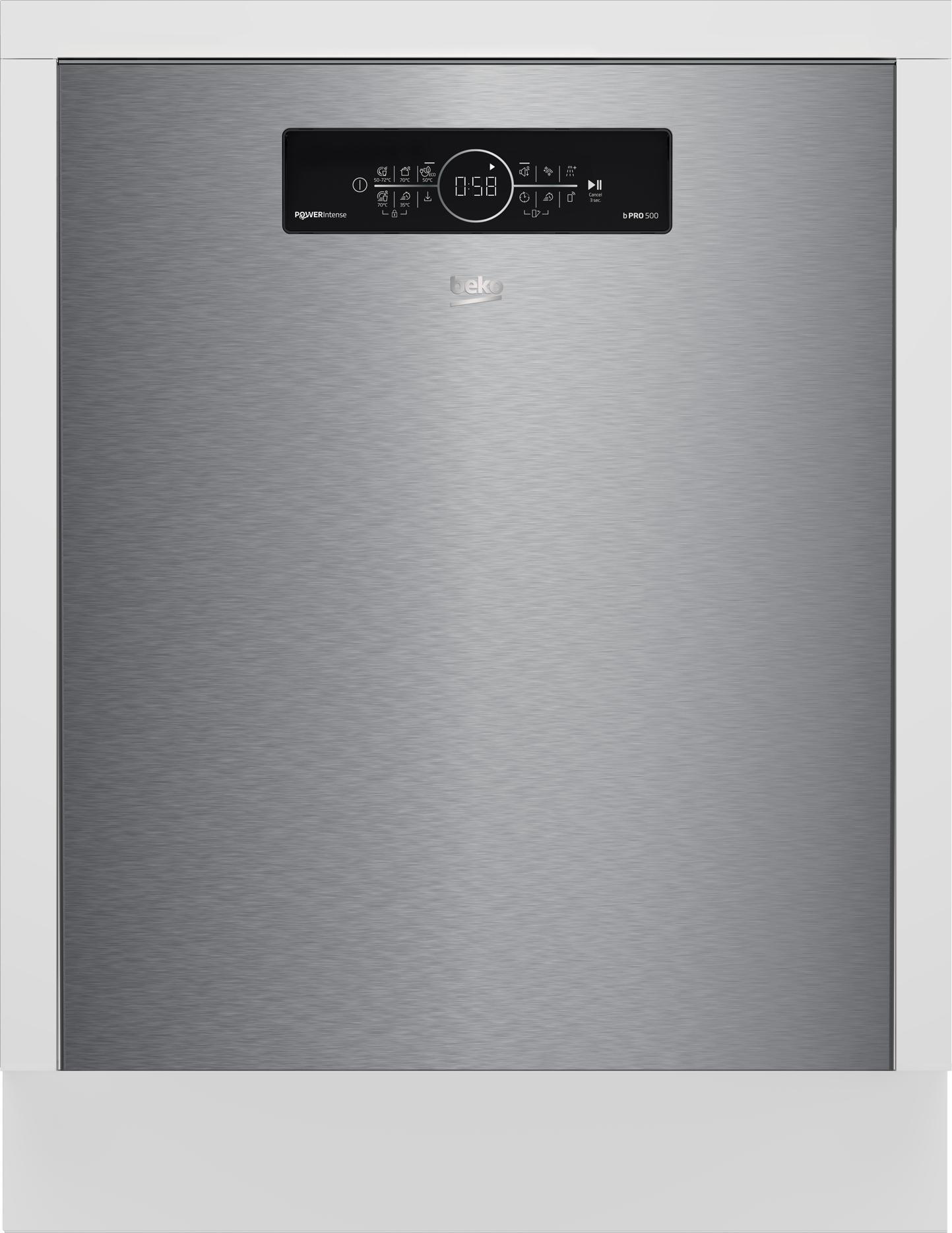 Beko BG840EXUBP, Unterbau, Standardgröße (60 cm), Edelstahl, Schwarz, Weiß, Berührung