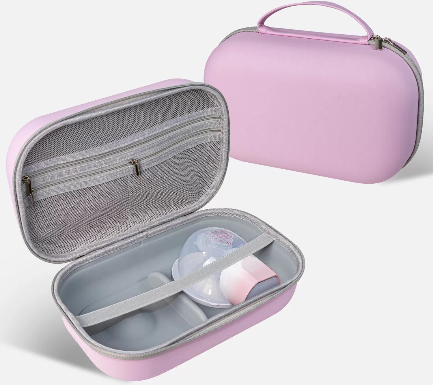 INF Tragbare EVE Brustpumpen-Aufbewahrungstasche – wasserabweisend, stoßfest, Nass/Trocken-Trennung, Multi-Pocket Organizer, Rosa