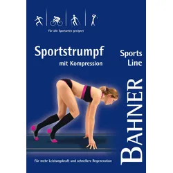 Bahner Sports Line Kompression Sportstrumpf 1 Paar | 35-37 (S) | Weiß-Grün (BA-0083)