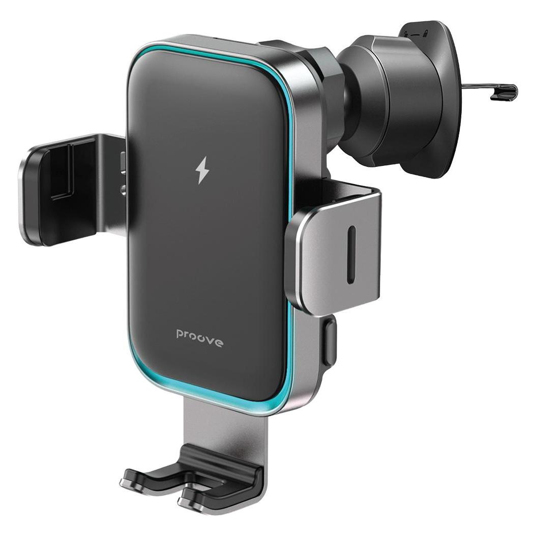 Proove Wireless Charging Car Holder Triple Clamp Pro 15W, Grey (OTHER)