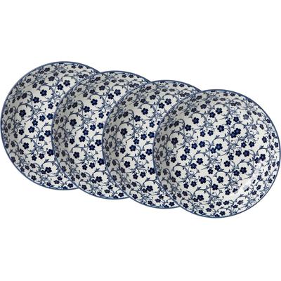 Suppenteller RITZENHOFF & BREKER "ROYAL SAKURA", weiß (weiß, blau), Ø:20,5cm, Keramik, Speiseteller, Teller Set, Keramik, Ø 20,5 cm