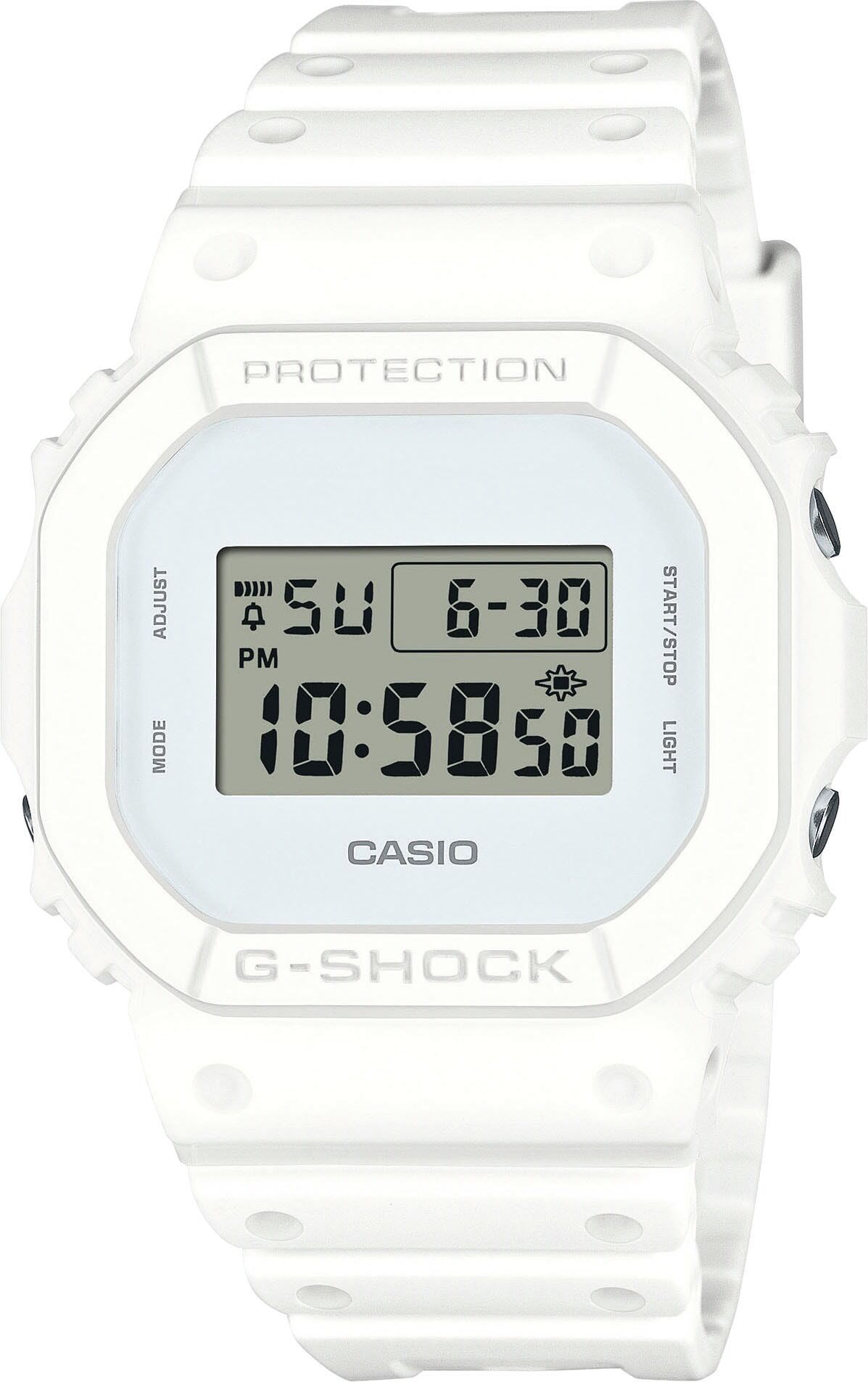 Chronograph CASIO G-SHOCK, weiß, Armbanduhren, Herren, Chronograph, Quarzuhr, Armbanduhr, Herrenuhr, digital, automatischer Kalender