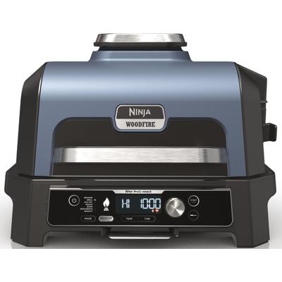 Tischgrill NINJA "Woodfire Pro Connect XL OG901EU", blau (blau, schwarz), B:57cm H:41cm T:51cm, Kontaktgrill_Standgrill_Tischgrill_Teppanyakigrill, Elektrischer Outdoor Grill & Smoker