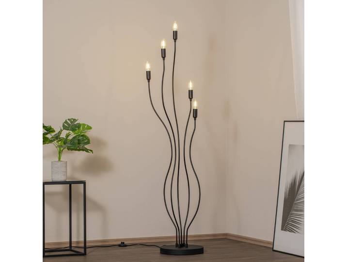 Stehlampe Bonibon 13231 Opviq, schwarz, für Wohn- / Esszimmer, Metall, Modern, Stehlampe