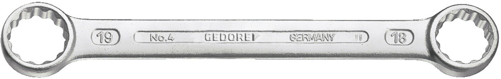 Gedore Doppelringschlüssel, SW 22+24 mm, gerade, flach, dünn, 12-kant, UD-Profil, Schraubenschlüssel, 4 22X24 (6055300)