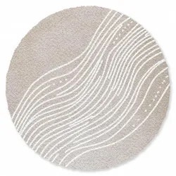 FUSSMATTE Wellenlinien - Fließend - Sandfarben Fußabtreter 90x90 cm
