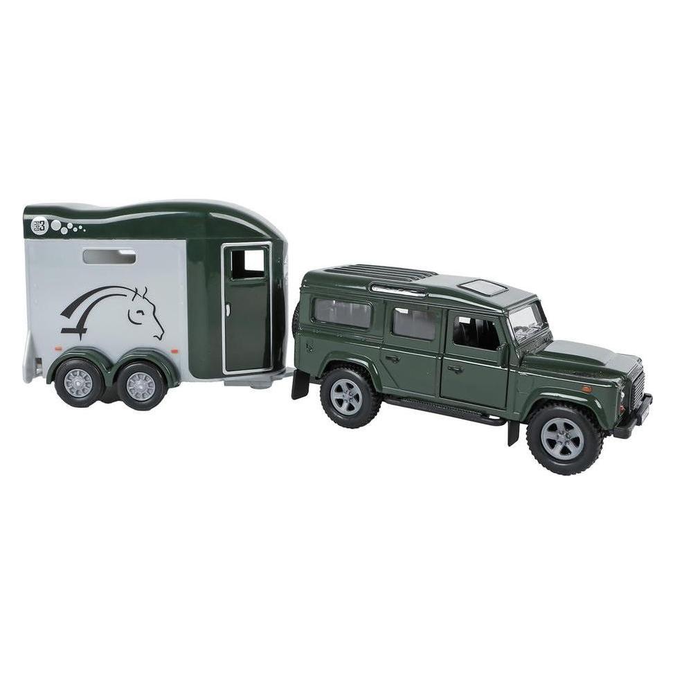 Kids Globe Farming Kids Globe Land Rover mit Cheval Liberte Pferdeanhänger 1:24 (62886611)