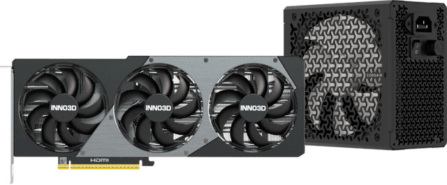 INNO3D GeForce RTX 5080 X3 16GB videokaart en Corsair RM850x voeding set