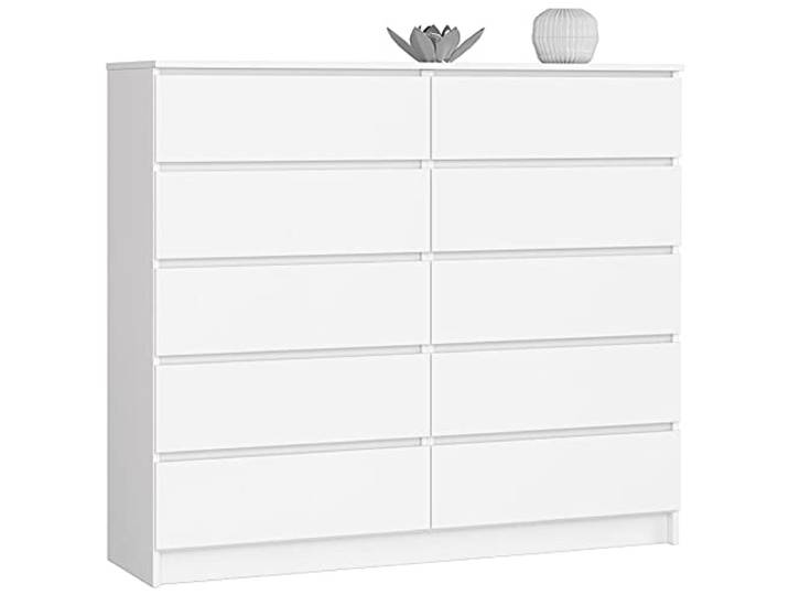 Home Collective Kommode weiß 140cm breit mit 10 Schubladen, Schlafzimmer und Wohnzimmer, vielseitig einsetzbar für Flur und Kinderzimmer
