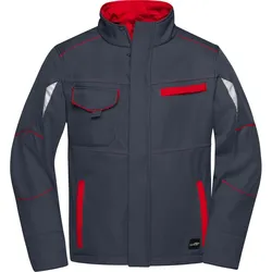 James & Nicholson Unisex Workwear Sommer Softshell Jacke Color Softshell-Jacke JN851 carbon/red M
