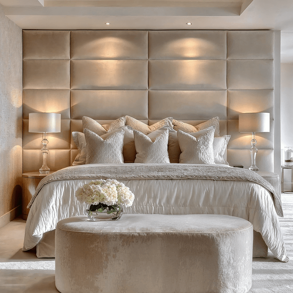 Leila Smoke Grey Premium Upholstered Headboard, Emperor
