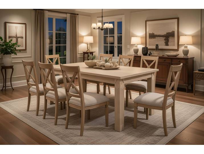 Esstisch I 160 x 77 x 90cm mit Kopfauszug beidseitig Beige