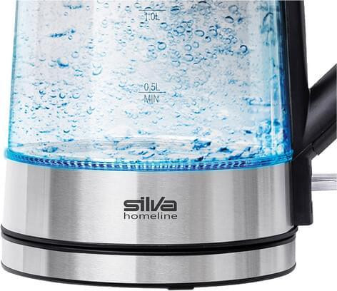 Silva Homeline Glazen waterkoker KL-G 2007, 1,7 liter, transparant/zilver