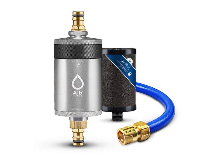 Alb Filter Wasserfilter Mobil Active Campingfilter, für Wohnmobil, mit Aktivkohle, GEKA-Anschluss, Made in Germany