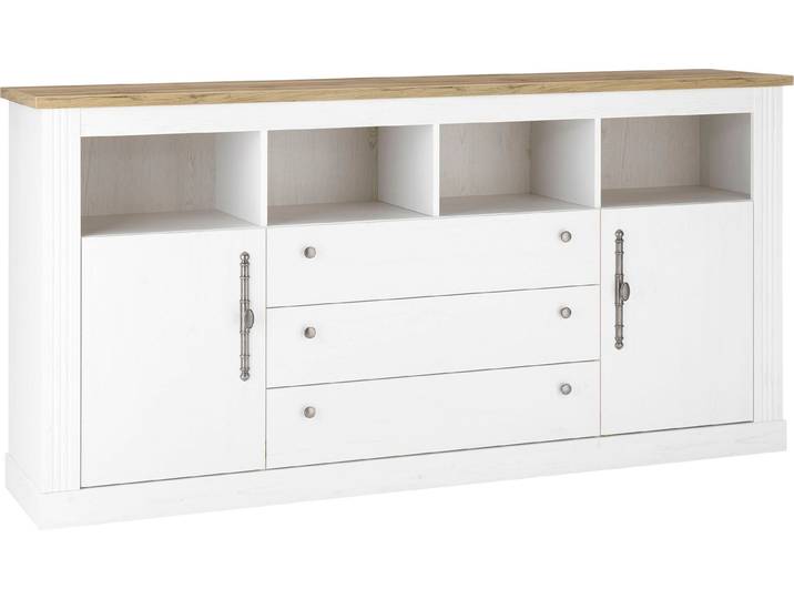 Sideboard OTTO HOME Westminster, Schrank im Landhausstil, elegante Kommode , weiß (pinie weiß, wotan eiche), B:193cm H:96cm T:43cm, Sideboards, Sideboard